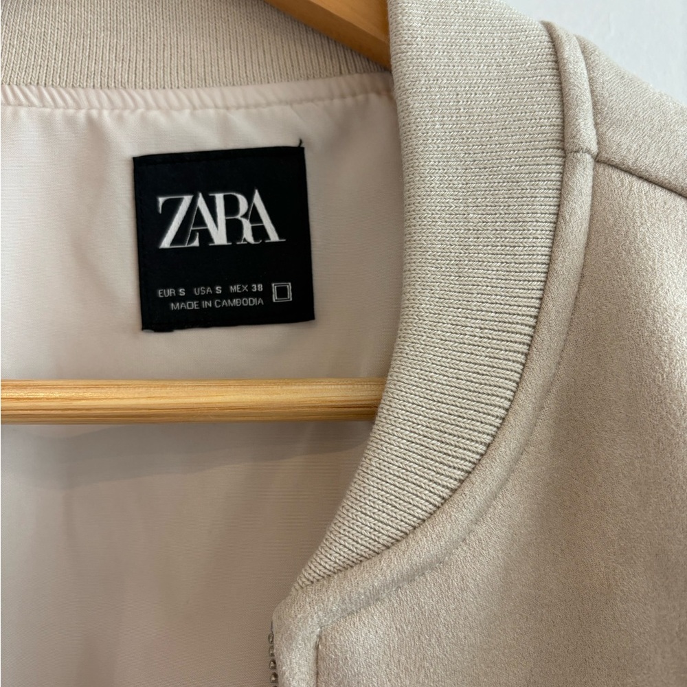 Zara faux suede bonber jacket